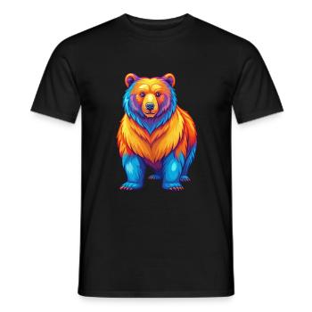 Bear Colorful Kawaii Cartoon Character Clipart - Men's T-Shirt - black - Front - AI Model Male 178 light (178cm)