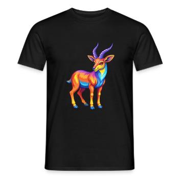 Antilope Bunte Kawaii Cartoon Figur Clipart - Männer T-Shirt - Schwarz - Vorne - AI Model Male 178 light (178cm)