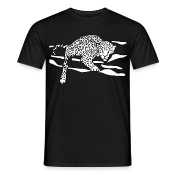 Silhouette de saut léopard - T-shirt homme - noir - Devant - AI Model Male 178 light (178cm)