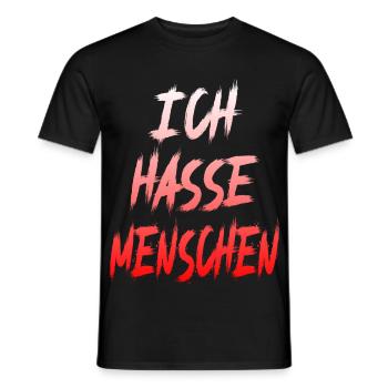 Ich Hasse Menschen Lustiges Deutsches Zitat Grafik - Männer T-Shirt - Schwarz - Vorne - AI Model Male 178 light (178cm)