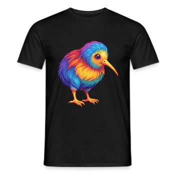 Kiwi Vogel Bunt Kawaii Cartoon Figur Tier - Männer T-Shirt - Schwarz - Vorne - AI Model Male 178 light (178cm)