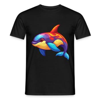 Orca Bunte Kawaii Cartoon Figur Clipart - Männer T-Shirt - Schwarz - Vorne - AI Model Male 178 light (178cm)