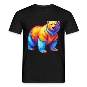 Polar Bear Colorful Kawaii Cartoon Character - Men's T-Shirt - black - Front - AI Model Male 178 light (178cm)