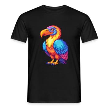 Vulture Coloré Kawaii Dessin Animé Personnage Clipart - T-shirt homme - noir - Devant - AI Model Male 178 light (178cm)