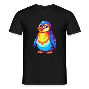 Pinguin Bunte Kawaii Cartoon Figur Clipart - Männer T-Shirt - Schwarz - Vorne - AI Model Male 178 light (178cm)