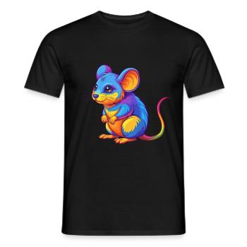 Maus Bunte Kawaii Cartoon Charakter Clipart - Männer T-Shirt - Schwarz - Vorne - AI Model Male 178 light (178cm)