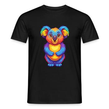 Koala Colorful Kawaii Cartoon Character Clipart - Men's T-Shirt - black - Front - AI Model Male 178 light (178cm)