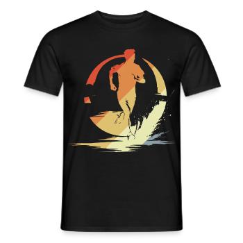 Marathon Runner Sketch Vintage - Men's T-Shirt - black - Front - AI Model Male 178 light (178cm)