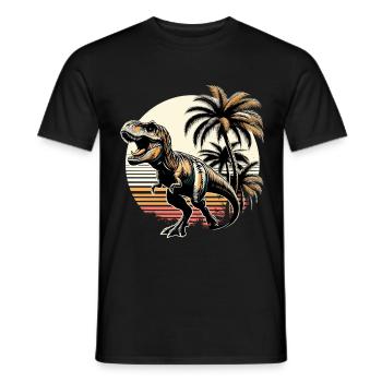 Roaring T-Rex Dinosaur Gift - Men's T-Shirt - black - Front - AI Model Male 178 light (178cm)