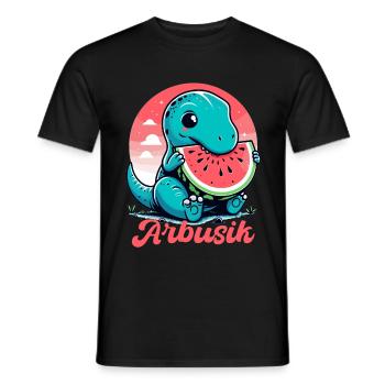 Cute T-Rex Watermelon Arbusik Gift - Men's T-Shirt - black - Front - AI Model Male 178 light (178cm)
