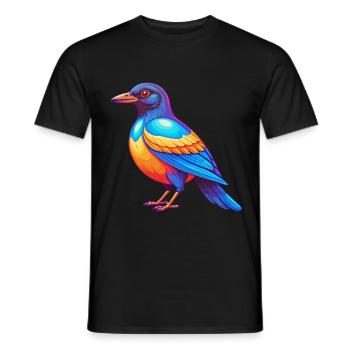 Elster Bunte Kawaii Cartoon Figur Vogel - Männer T-Shirt - Schwarz - Vorne - AI Model Male 178 light (178cm)