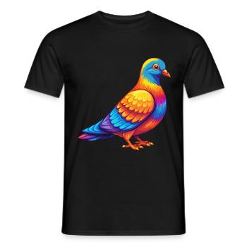 Taube Bunte Kawaii Cartoon Figur Vogel - Männer T-Shirt - Schwarz - Vorne - AI Model Male 178 light (178cm)