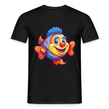 Clown Tang Buntes Kawaii Cartoon Meerestier - Männer T-Shirt - Schwarz - Vorne - AI Model Male 178 light (178cm)