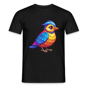 Lerche Bunte Kawaii Cartoon Figur Vogel - Männer T-Shirt - Schwarz - Vorne - AI Model Male 178 light (178cm)