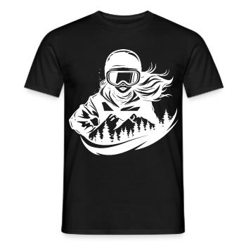 Snowboarderin Mädchen - Männer T-Shirt - Schwarz - Vorne - AI Model Male 178 light (178cm)