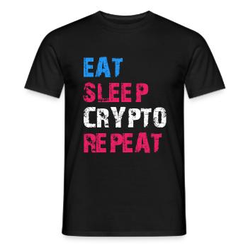 EAT SLEEP CRYPTO REPEAT - Men's T-Shirt - black - Front - AI Model Male 178 light (178cm)