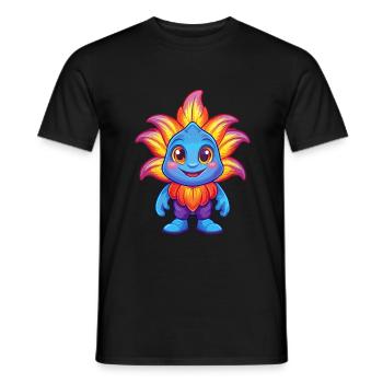 Sea Lily Colorful Kawaii Cartoon Sea Animal - Men's T-Shirt - black - Front - AI Model Male 178 light (178cm)