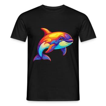 Orca Buntes Kawaii Cartoon Meerestier - Männer T-Shirt - Schwarz - Vorne - AI Model Male 178 light (178cm)