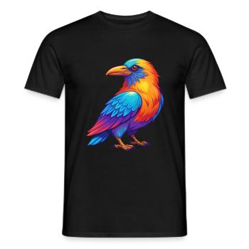 Rabe Bunte Kawaii Cartoon Figur Vogel - Männer T-Shirt - Schwarz - Vorne - AI Model Male 178 light (178cm)