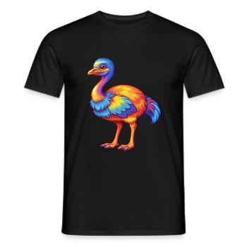 Strauß Bunt Kawaii Cartoon Figur Vogel - Männer T-Shirt - Schwarz - Vorne - AI Model Male 178 light (178cm)