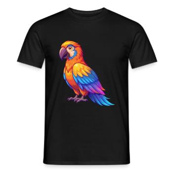 Parrot Colorful Kawaii Cartoon Character Bird - Men's T-Shirt - black - Front - AI Model Male 178 light (178cm)