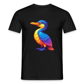 Kormoran Bunt Kawaii Cartoon Figur Vogel - Männer T-Shirt - Schwarz - Vorne - AI Model Male 178 light (178cm)