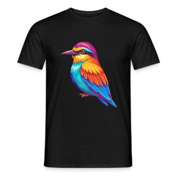 Bee Eater Coloré Kawaii Dessin animé Personnage Oiseau - T-shirt homme - noir - Devant - AI Model Male 178 light (178cm)