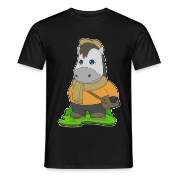 Pferd Handtasche - Männer T-Shirt - Schwarz - Vorne - AI Model Male 178 light (178cm)