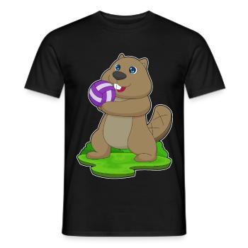 Biber Volleyballspieler Volleyball - Männer T-Shirt - Schwarz - Vorne - AI Model Male 178 light (178cm)