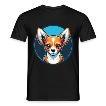 Chihuahua Dog Cute Kawaii Cartoon Animal Pet Logo - Men's T-Shirt - black - Front - AI Model Male 178 light (178cm)