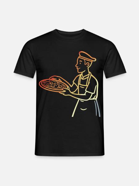 Vintage Pizzabäcker - Männer T-Shirt - Schwarz