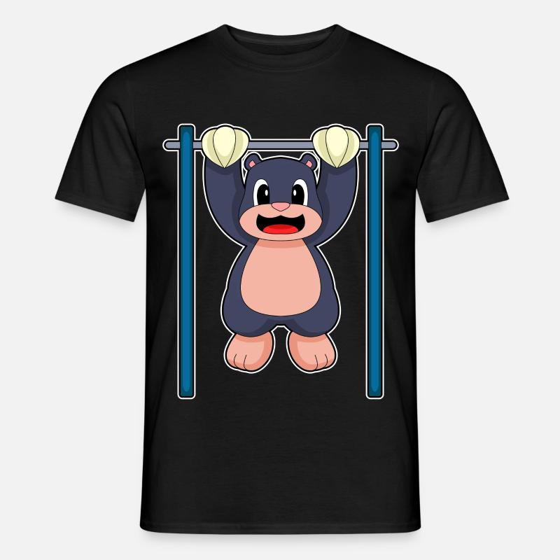 Mole Bodybuilder Pull-ups Bodybuilding - Men's T-Shirt - black