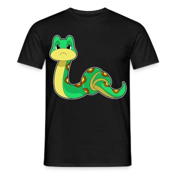 Lustige Schlange  - Männer T-Shirt - Schwarz - Vorne - AI Model Male 178 light (178cm)