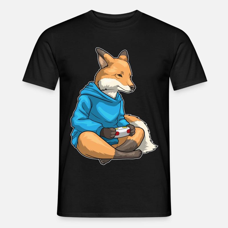 Fuchs Gamer Controller - Männer T-Shirt - Schwarz