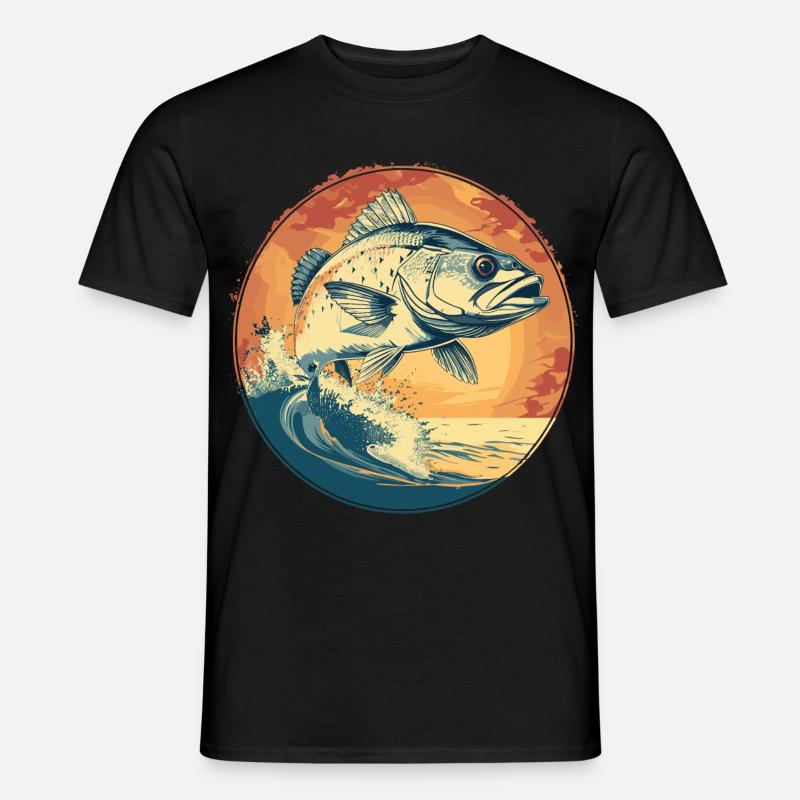 Fisch Illustration - Männer T-Shirt - Schwarz