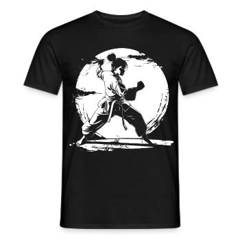 Karate Mädchen Zeichnung - Männer T-Shirt - Schwarz - Vorne - AI Model Male 178 light (178cm)