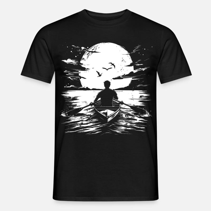 Ruderer Zeichnung - Männer T-Shirt - Schwarz