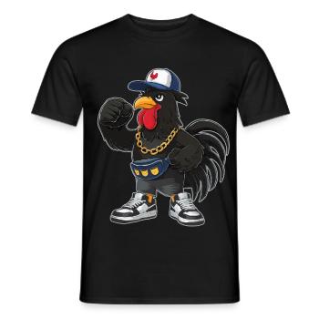Talahon Fanny Pack Cap Gold Chain Gangster - Men's T-Shirt - black - Front - AI Model Male 178 light (178cm)
