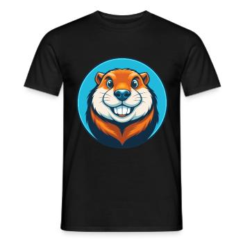 Gopher Niedliche Kawaii Cartoon Clipart Tier Haustier Logo - Männer T-Shirt - Schwarz - Vorne - AI Model Male 178 light (178cm)
