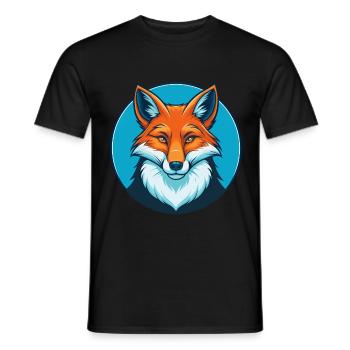 Fuchs süße Kawaii Cartoon Clipart Tier Haustier Logo - Männer T-Shirt - Schwarz - Vorne - AI Model Male 178 light (178cm)