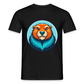 Murmeltier Niedliche Kawaii Cartoon Clipart Tier Haustier Logo - Männer T-Shirt - Schwarz - Vorne - AI Model Male 178 light (178cm)