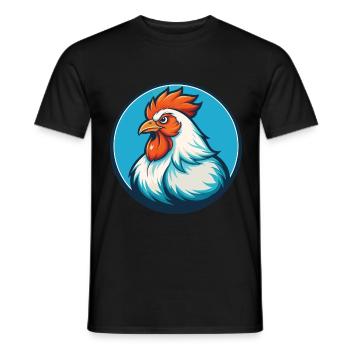 Poule mignon kawaii dessin animé Clipart Animal Pet Logo - T-shirt homme - noir - Devant - AI Model Male 178 light (178cm)