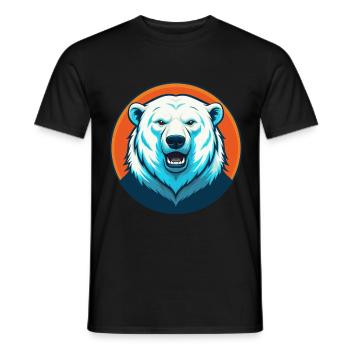 Polar Bear Cute Kawaii Cartoon Animal Pet Logo - Men's T-Shirt - black - Front - AI Model Male 178 light (178cm)