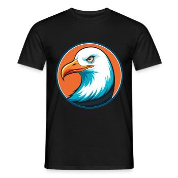 Seagull Cute Funny Kawaii Cartoon Animal Pet Logo - Men's T-Shirt - black - Front - AI Model Male 178 light (178cm)