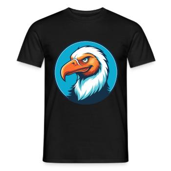 vautour mignon drôle kawaii dessin animé animal animal logo - T-shirt homme - noir - Devant - AI Model Male 178 light (178cm)