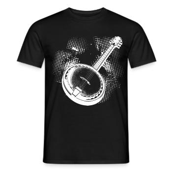 Croquis de banjo - T-shirt homme - noir - Devant - AI Model Male 178 light (178cm)