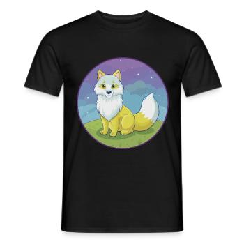 Polarfuchs Niedlich Kawaii Cartoon Clipart Tier Haustier - Männer T-Shirt - Schwarz - Vorne - AI Model Male 178 light (178cm)