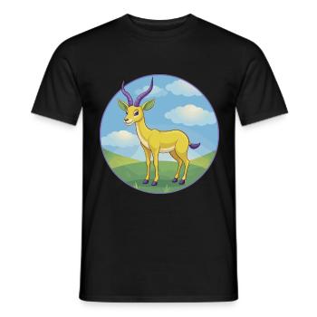 Antilope Niedliche Kawaii Cartoon Clipart Tier Haustier - Männer T-Shirt - Schwarz - Vorne - AI Model Male 178 light (178cm)