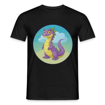 Basilisk Cute Kawaii Cartoon Clipart Animal Pet - Men's T-Shirt - black - Front - AI Model Male 178 light (178cm)