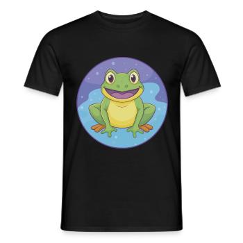 Frog Cute Kawaii Cartoon Clipart Animal Pet - Men's T-Shirt - black - Front - AI Model Male 178 light (178cm)